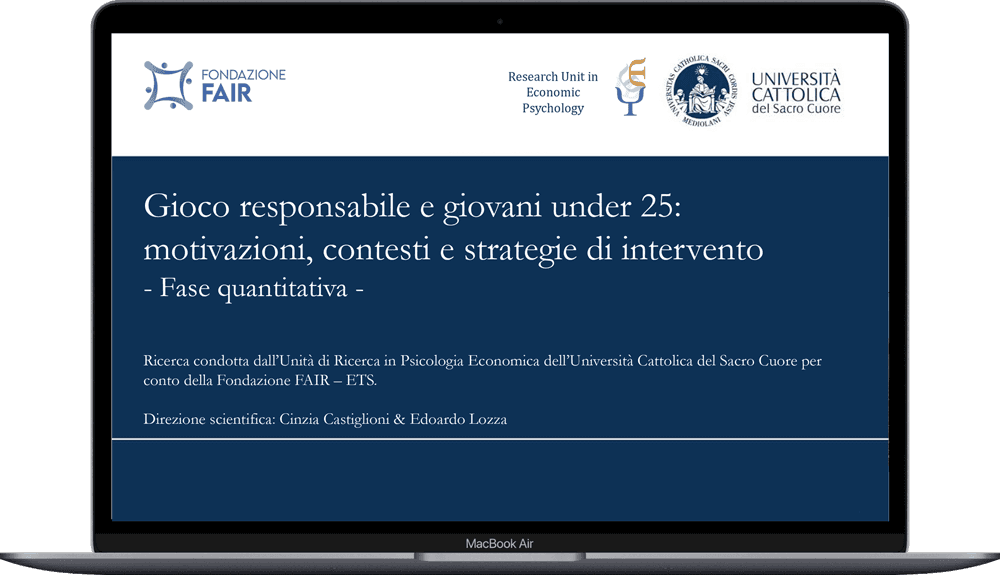 Gioco responsabile e giovani under 25: motivazioni, contesti e strategie di intervento